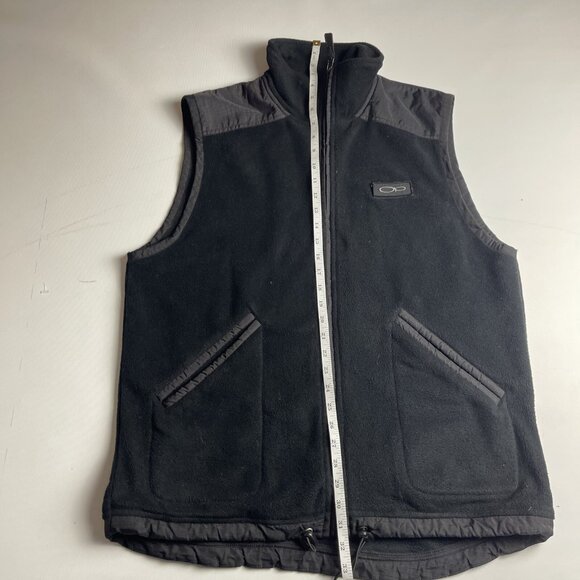 Vintage OP Ocean Pacific Mens Medium Vest Polar fleece Full zip Black Patch Logo - Picture 9 of 14